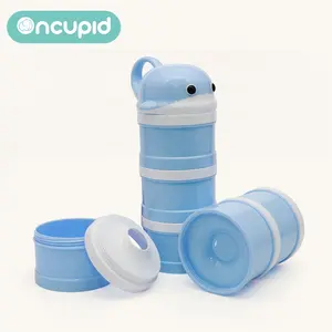 SANS BPA de qualité alimentaire mignon bébé lait en poudre conteneur de stockage bleu infantile dauphin doseur de lait en poudre