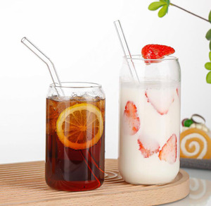 <span class=keywords><strong>6</strong></span> pièces de canette de bière en <span class=keywords><strong>verre</strong></span> de 16oz avec couvercles et paille en forme de tasses en <span class=keywords><strong>verre</strong></span> verres à bière pour Cocktail whisky - Product Image 6