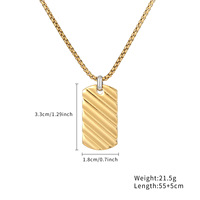Collier pour homme simple et tendance, en acier inoxydable poli, étanche, avec pendentif vague en câble, idéal pour le bricolage