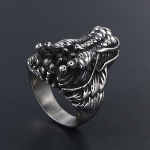 Dragon Head <b>Ring</b> Men's <b>Titanium</b> Steel Punk Fashion Jewelry SA547 - Product Image 3