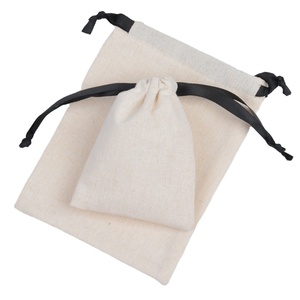 Bolsa de Algodón Orgánico 100% con Cordón, Reutilizable, para Musulmanes, Tejido Liso, Tela Fina, para Compras y Almacenamiento de Alimentos - Product Image 1