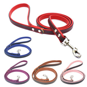 PU Hunde leder halsband mit Metall-ID-Tag Anti Lost Geflochtene Hunde halsbänder Weich gepolstertes Hunde halsband und Leinen-Set - Product Image 6