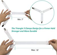 Attaches de drap de lit réglables avec sangles de maintien de matelas et clips de fixation d'angle de lit pour un ajustement sécurisé