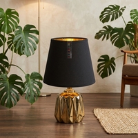 Lampe de table en céramique moderne pour salon, lampe de lecture vintage dorée, lampe de table décorative pour la maison, vente en gros