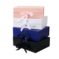 Boîte cadeau magnétique écologique et recyclable en kit, avec ruban décoratif, logo personnalisé imprimé, emballage en papier de qualité supérieure pour mariage