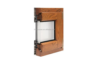 럭셔리 현대 유럽 스타일 알루미늄 클래드 우드 여닫이 창 스테인레스 스틸 스크린 빌라 호텔 고정 마그네틱 - Product Image 3