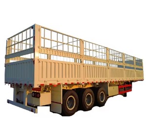 Offre Spéciale Chine 3 essieux 12 pneu 40-60 tonnes moins cher piquet Animal Transport Cargo clôture camion Semi remorque - Product Image 6