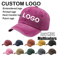 Gorra de Béisbol Personalizada con Visera Curva, Gorra de Estilo Desgastado con Logotipo Bordado, Gorra Ajustable para Deportes al Aire Libre