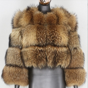 Giacca Corta in <span class=keywords><strong>Pelliccia</strong></span> di Procione Calda e di Alta Qualità, Stile Casual Vintage, Ideale per l'Inverno, Vendita all'Ingrosso - Product Image 2