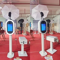 Photomaton intelligent avec boîtier métallique, appareil photo reflex numérique, impression instantanée, capacité de 15 personnes, Wi-Fi, kiosque à selfies compatible iPad