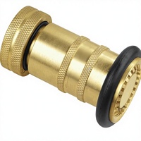 Nosel Selang Pemadam Kebakaran Industri Heavy-Duty Brass 1 inci NPSH/NPT 100 psi 75 GPM Semprotan Jet Kabut Peralatan Pemadam Kebakaran Hidran Kebakaran