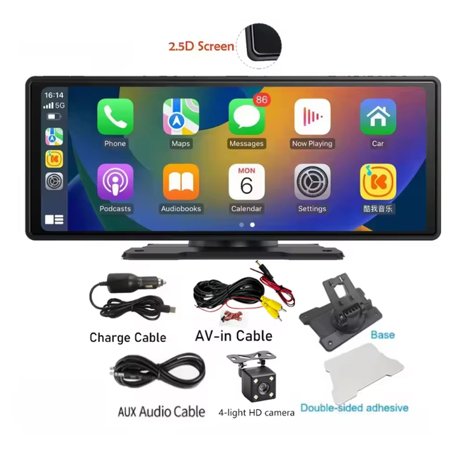 Newest 10.26 Inch Full Touch Screen Wireless CarPlay Portable Car Stereo Wireless Android Auto Car Navigation with Voice Control