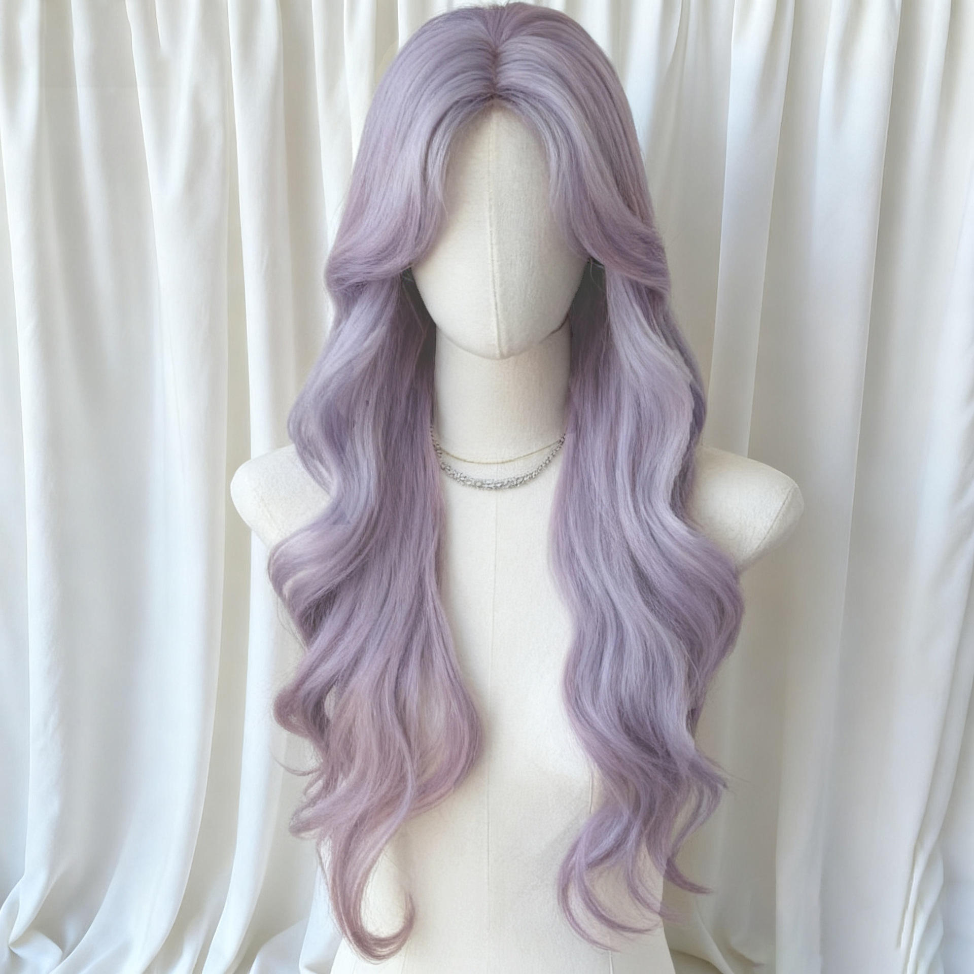 70ซม. [สีม่วงเทา] ลูกไม้หน้าผาก