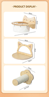 Meuble mural en bois de coton lavable pour chat, panier suspendu, perchoirs montés, étagères, arbres à chat et grattoirs