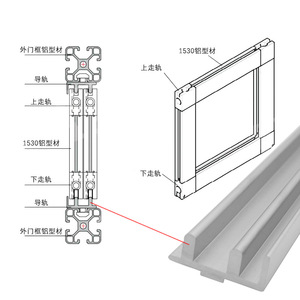 Profil en alliage d'aluminium 1530, bloc de connexion à angle droit, rail coulissant à poussée-tirage, roue de guidage, rail de guidage, composants industriels à poussée-tirage - Product Image 3