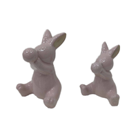 Oeuf de lapin en céramique pour le printemps Pâques Accessoires de table pour enfants Objets décoratifs pour la maison ou le bureau