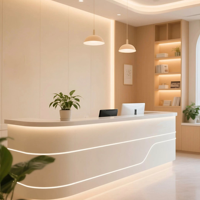 Comptoir de réception moderne en bois de luxe, écologique, pour salons de beauté, cabinets dentaires, formations, caisses de magasins de vêtements