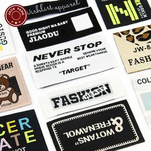 Custom Private High-Density Damask Serial Numbers Clothing Neck Tag Labels Woven Labels For Clothing With Serial Number