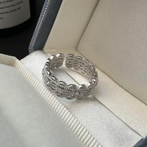 Anillo de Plata de Ley S925 de Estilo Antiguo Italiano con Incrustaciones de Circonita, Estilo Básico Moderno, Anillo Personalizado al por Mayor - Product Image 3