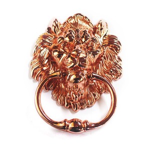 Battant de porte en forme de tête de lion de style chinois, en alliage de zinc, finition chromée, pour poignées de porte - Product Image 3