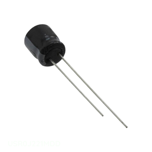 Condensador de Canal de Fabricante CAP ALUM 220UF 20% 6.3V RADIAL 220 uF de Orificio Pasante USR0J221MDD - Product Image 1