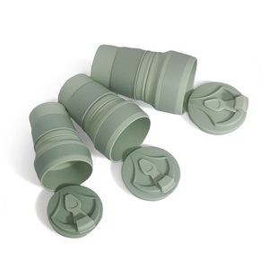 BPA-Free Camping Outdoors Travel Collapsible <b>Reusable</b> Camp <b>Cup</b> Travel <b>Cup</b> Silicone Foldable <b>Cup</b> <b>with</b> <b>Lid</b> Drinking <b>Cup</b> - Product Image 3