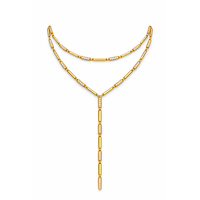 Collier Y Lariat Gemnel en Laiton Tendance pour Femme, Bijou Géométrique avec Barre Ronde et Zircon Cubique, Style Sexy