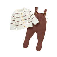 Mimixiong Ensemble Vêtements Tricotés Haut de Gamme pour Nouveau-né: Pull, Manteau, Grenouillère avec Pieds et Tenues Décontractées Mixtes