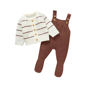 Conjuntos De Ropa Casual Neutra De Punto Mimixiong De Primera Categoría con Abrigo Tipo Suéter Y Mameluco con Pies <span class=keywords><strong>para</strong></span> Bebé Recién <span class=keywords><strong>Nacido</strong></span> - Product Image 5