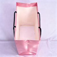 Sac de shopping en papier de haute qualité, recyclé, pliable, pour vêtements, sous-vêtements, chaussures, chaussettes, avec poignée en corde de coton rose