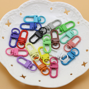 Nouveau porte-clés en métal coloré, peint par pulvérisation et cuivré au four, avec boucle à ressort, en forme de 8, crevette, sac, accessoires de bijoux DIY - Product Image 4