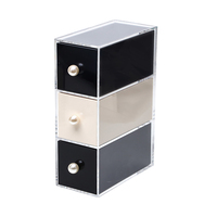 Élégant tiroir de rangement cosmétique en acrylique avec bouton perlé, boîte organisatrice de maquillage de bureau pour la maison et la commode, commande en gros