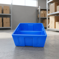 Caisse de rangement en plastique de 50 L, bac carré épaissi, empilable, conteneur utilitaire pour organiser les fournitures