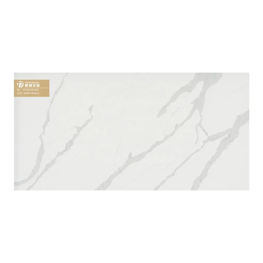 Pxqz108 Quartz slab Stones cho bức tường trắng đá phòng tắm gạch