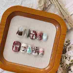 <span class=keywords><strong>Uñas</strong></span> Postizas Acrílicas Rosadas Hechas a Mano, Estilo Francés, en Caja, <span class=keywords><strong>Uñas</strong></span> Artificiales <span class=keywords><strong>de</strong></span> Presión, Venta Caliente - Product Image 3