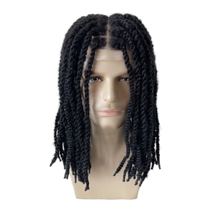Reemplazo <span class=keywords><strong>de</strong></span> Cabello Humano Virgen Brasileño # Postizo <span class=keywords><strong>de</strong></span> Cabello Afro Trenzado <span class=keywords><strong>de</strong></span> 14 Pulgadas, Color Negro Azabache, con Encaje Completo <span class=keywords><strong>para</strong></span> <span class=keywords><strong>Hombres</strong></span> Negros - Product Image 4