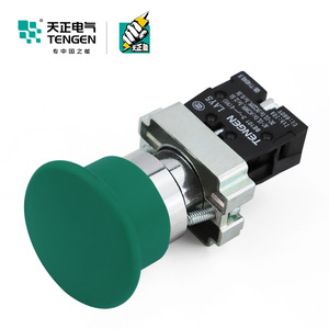 Tengen Mushroom Head <b>Push</b> <b>Button</b> <b>Switch</b> LAY5-BC31 Green 22-Hole Self-Reset IP40 - Product Image 1