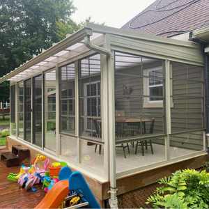 Kits de véranda en aluminium bon marché nouveau design moderne verre trempé laminé maison autoportante jardin d'hiver pignon véranda aménagée - Product Image 4