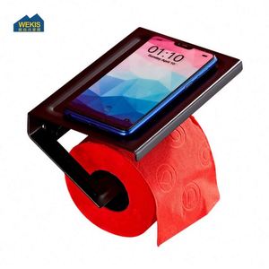 Modern Silver Mobile Self Adhesive Tissue Toilet Paper Towel Roll Holder Rack with Storage <b>Shelf</b> <b>for</b> Bathroom and <b>Kitchen</b> - Product Image 3