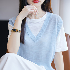 Haut ample d'été pour <span class=keywords><strong>femme</strong></span> avec motif solide T-<span class=keywords><strong>shirt</strong></span> de niche en <span class=keywords><strong>camouflage</strong></span> écologique et anti-boulochage - Product Image 4