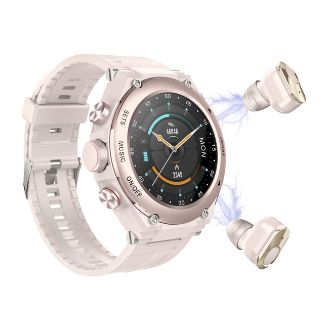 Hot Selling T92 Smart Watch OLED Touch Screen Local Music MP3 IP68 Android Two-in-One Earphone Call Body Temperature Features