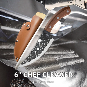 Cuchillo de Cocina Profesional Hecho a Mano de Acero Inoxidable Ennegrecido de 6 Pulgadas, Cuchillo de Carnicero para Deshuesar y Filetear con Mango de Madera y Espiga Completa - Product Image 2