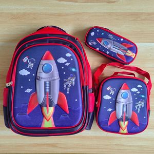 Mochila Escolar Popular <span class=keywords><strong>de</strong></span> Tres Piezas, Estuche para Lápices para Estudiantes <span class=keywords><strong>de</strong></span> Primaria, <span class=keywords><strong>Bolsa</strong></span> <span class=keywords><strong>de</strong></span> Almuerzo, Mochila <span class=keywords><strong>Infantil</strong></span> Impermeable y Cálida <span class=keywords><strong>de</strong></span> 16 Pulgadas - Product Image 6