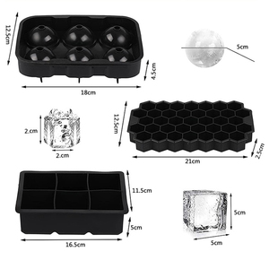 Lebensmittel qualität Silikon Kreis Eiswürfel schale mit Deckel Runde Eiswürfel Form für Gefrier schrank & Eismaschine Custom Logo - Product Image 1
