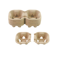 Support à gobelets en papier biodégradable personnalisé, plateau pour 2 gobelets, porte-boissons à emporter, emballage écologique