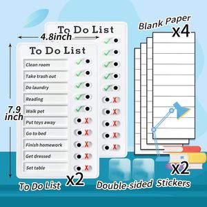 Tableros Magnéticos en Blanco para Listas de Tareas, Tableros de Lista de Tareas para Niños con Pegatinas de 4 Colores, Tabla de Tareas Adhesiva, Lista de Tareas Diaria - Product Image 5