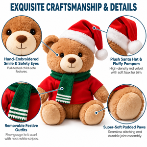 Orsacchiotto di <span class=keywords><strong>Peluche</strong></span> Personalizzato con Imbottitura in Cotone PP, Decorazione Natalizia con Logo Personalizzato e Opzioni Regalo - Product Image 2