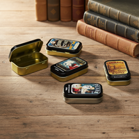 Boîte en métal rectangulaire portable de qualité supérieure JH pour bonbons à la menthe, chewing-gum et tabac, avec impression offset pour téléphone portable