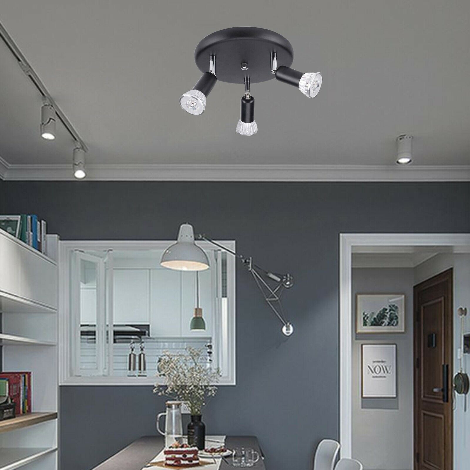 Plafoniera LED GU10 Gesso Faretto Cilindro Soffitto Luci Salotto Salone Cucina | Leroy Merlin - Foto 8