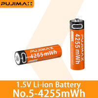 Batterie rechargeable au lithium-ion AA 1,5 V longue durée PUJIMAX, USB, haut-parleur, appareils électroménagers et jouets pour enfants